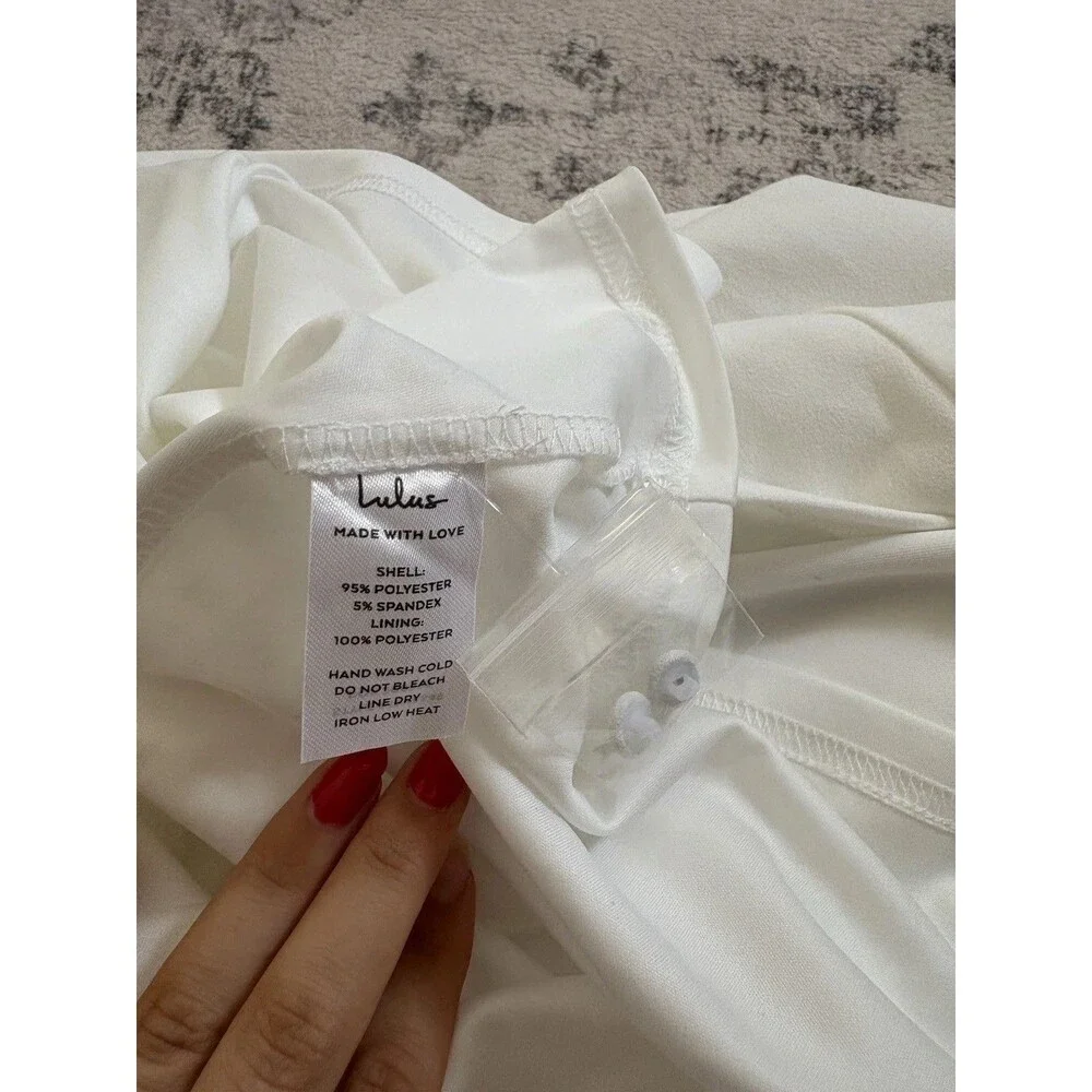 Lulus Feeling of Forever White Sleeveless Mermaid Maxi Dress Size Small Wedding - Picture 8 of 8